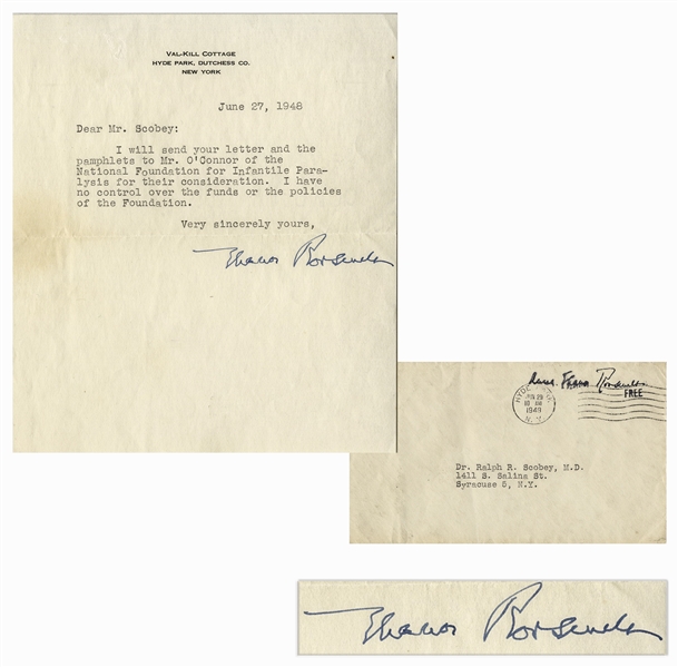 Eleanor Roosevelt Letter Signed From 1948 -- Regarding the March of Dimes, Then Called the National Foundation for Infantile Paralysis
